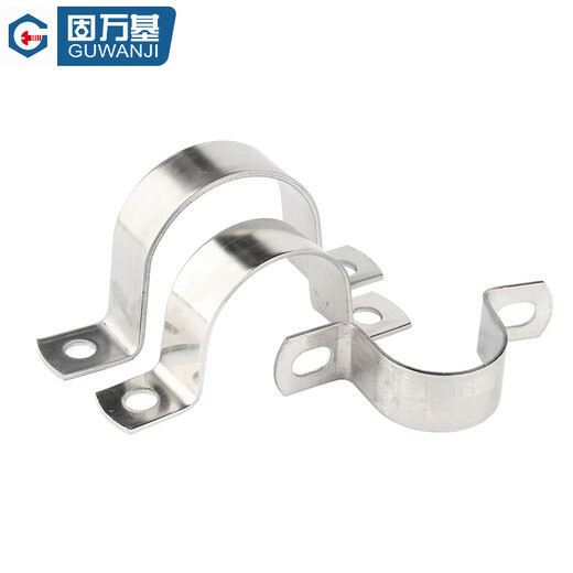 GUWANJI stainless steel U-shaped pipe clamp, riding pipe hoop bracket, pipe buckle, hose hoop, water pipe clamp buckle, 304 thin section, M16, 50 pcs/pack