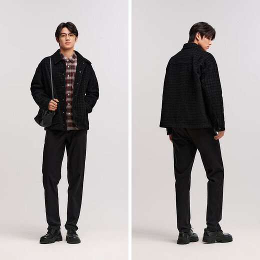 Semir Jacket Men's Plaid Velvet Chenille Denim Jacket Winter Cotton Clothes Loose Coach Clothes 103724108101