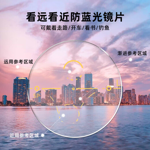 金梦缘老花镜男女士渐进多焦点智能变焦远近两用眼镜时尚减龄优雅YC1278 C1亮黑 300度（建议66-70岁）