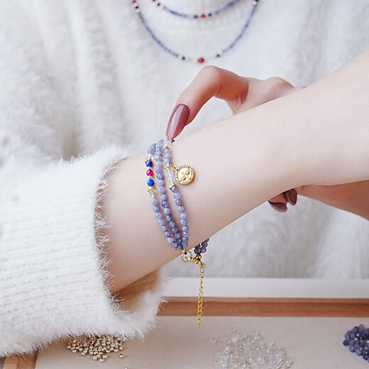 AMY S GARDEN new product Amy s Garden multi-layered bracelet for women blue new Chinese style niche original tanzanite hand jewelry multi-layered blue bracelet + brand gift box + certificate