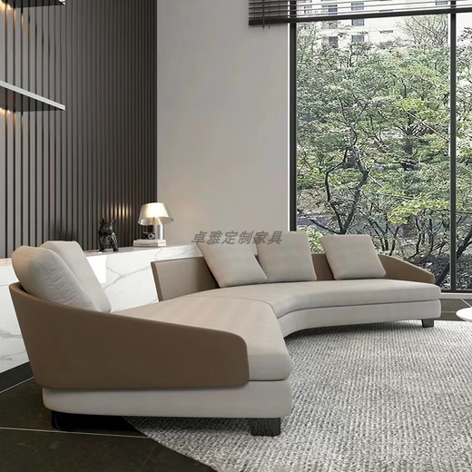 Yonghuan Italian minimalist home user-style fabric Lawson curved sofa combination designer color light luxury special corner combination 1283x154cm