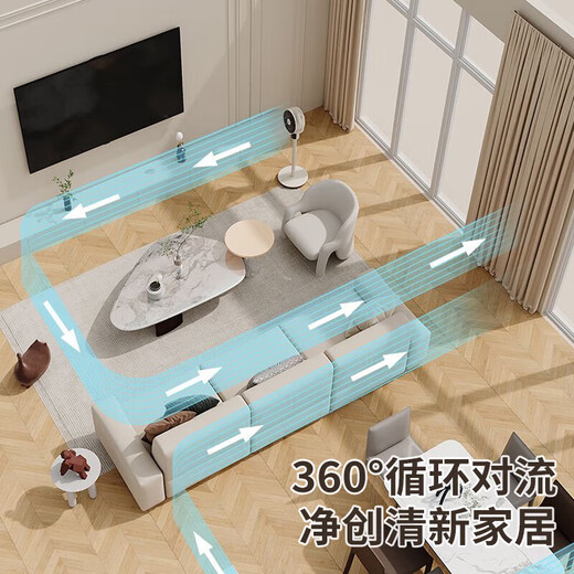 Air circulation fan electric fan floor fan household shaking head desktop dual-purpose fan removable and washable energy-saving vertical light-sound light feather fan dormitory low-noise table fan basic model shaking head big wind + three-speed adjustment + platform dual-use