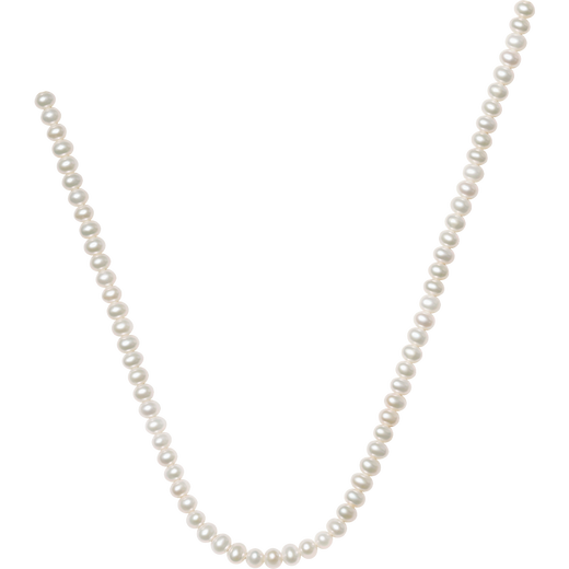 Saturday Fu Silver Buckle Pearl Necklace Mom Birthday Gift X058606 Oblate Round Approx. 5-5.5mm 42cm