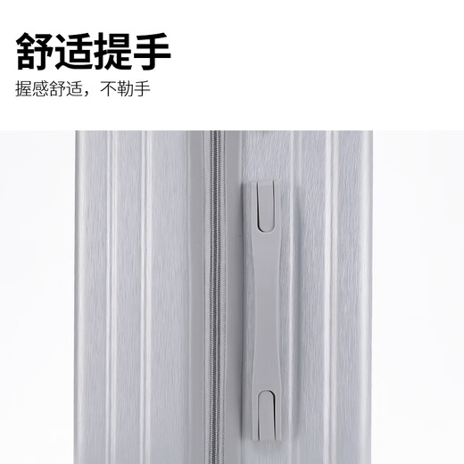 ZAT high-looking zipper suitcase trolley case student suitcase small boarding case password box silver 24 inches
