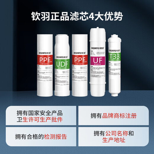 Suitable for matching Joyoung water purifier filter element JYW-HC-1565WU/1283WU full set of universal water purifier filter element Five-level full set + wrench (adapted to 1283WU)