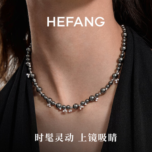 HEFANG He Fang Jewelry Bubble Nebula Necklace Clavicle Chain Light Luxurious and High-Level Women's Birthday Gift for Girlfriend Galaxy Gray