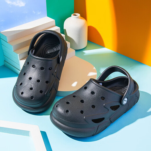 Crocs children's slippers boys and girls sandals girls non-slip middle and large children's shoes baby beach 2025 new style blue 24-25