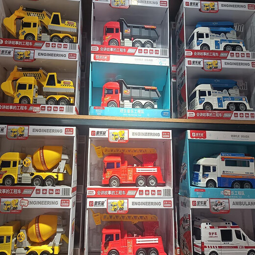 BAOLESTAR TOYS BAOLESTAR toy car music engineering inertial car mixer will tell the truth 9866 large engineering car set