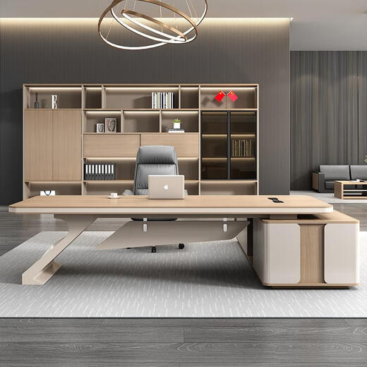Light luxury boss desk office desk simple modern chairman president desk executive desk manager office desk and chair combination 2.8 meters boss table + boss chair