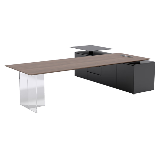 FUJIN high-end lifting boss desk president desk simple modern acrylic executive desk office leadership desk combination 2.6 meters boss desk + office chair