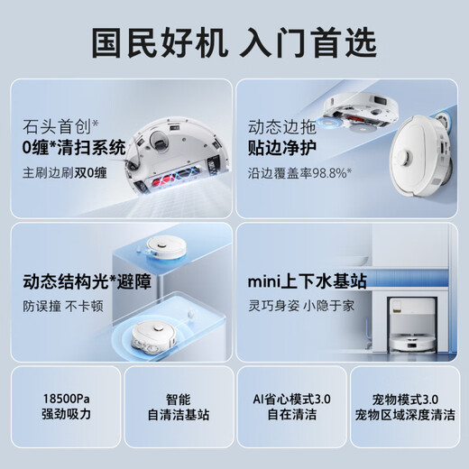 Roborock P20 sweeping robot integrated sweeping and mopping, automatic cleaning, fully automatic dust collection, no-wash mop, household automatic cleaning and mopping P20 water version