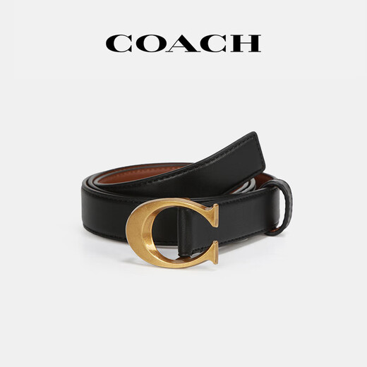 蔻驰（COACH）节日生日礼物官方授权经典C扣皮带时尚百搭皮质腰带送女友礼物 椭圆马车扣C3271 B4SGU M