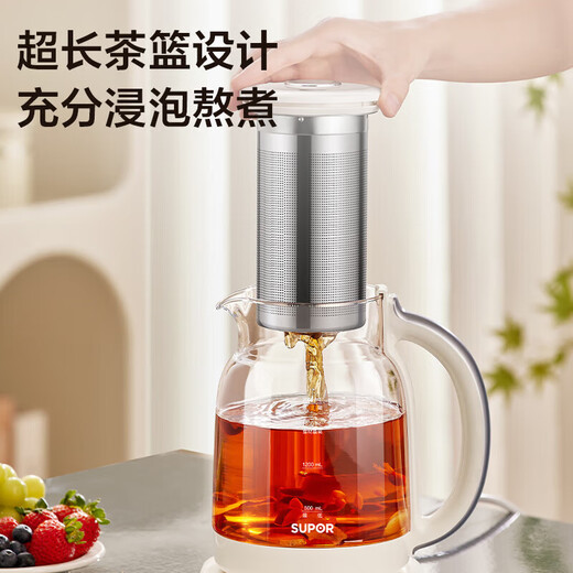 SUPOR (SUPOR) 2 liter health pot large capacity kettle electric kettle teapot all-glass stew kettle integrated constant temperature pot tea pot health flower teapot teapot 2L 1200w power 316L heating plate + large tea basket
