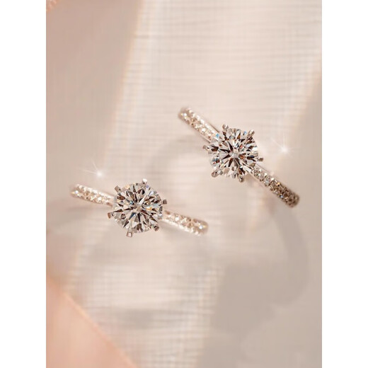 DR moissanite diamond ring one carat diamond secret diamond ring sterling silver couple ring platinum proposal diamond ring main diamond 2 carats size 12 live mouth adjustable size