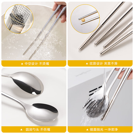 Newair 316 stainless steel chopsticks and spoon set portable cutlery box for students and children at work 304 storage box five-piece set