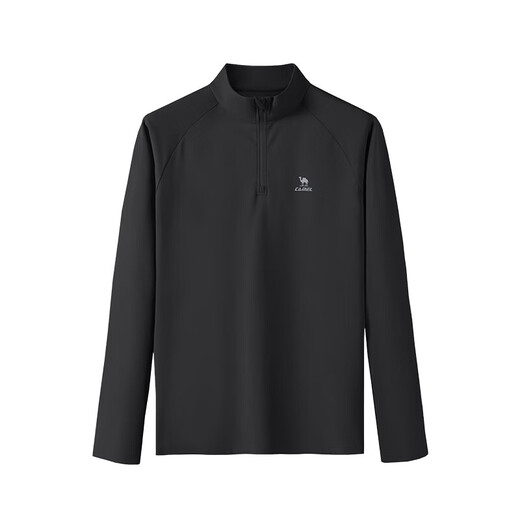 Camel (CAMEL) long-sleeved quick-drying T-shirt men's running fitness stand-up collar sports top J15CA9L3003 Phantom Black XL