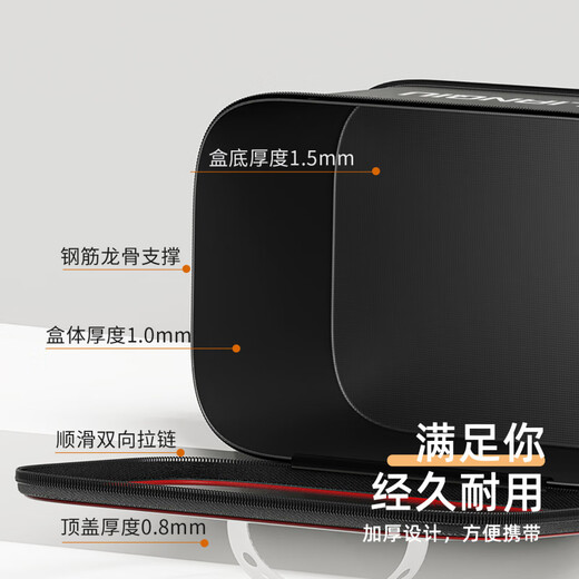 LIANQIU fishing accessories storage box multi-functional fishing gear box Luya fish hook small bait box tool bag fishing box supplies EVA storage box----Small size (black)