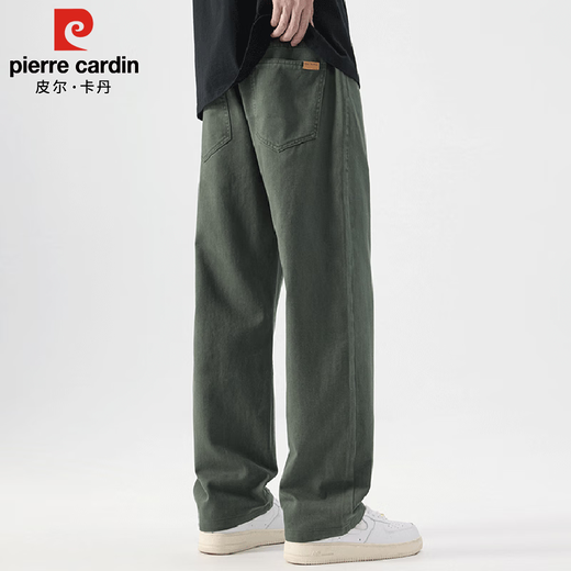 Pierre Cardin Casual Pants Men's Autumn and Winter Loose Straight Pants Men's Heavy Cotton Work Pants Men's Brown 2XL