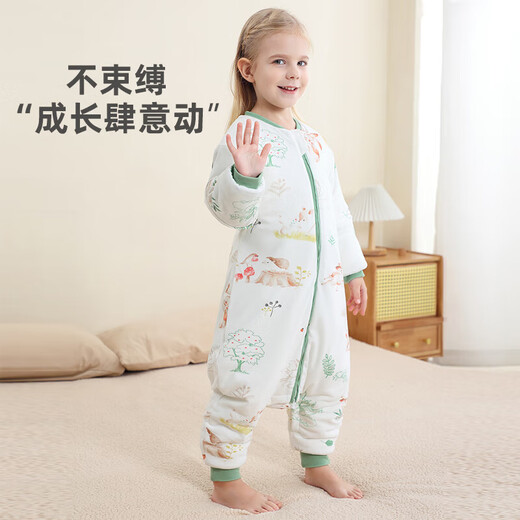 Baby Sleeping Bag Autumn and Winter Pure Cotton Thickened Baby Pajamas Constant Temperature Split Leg Sleeping Bag Children's Anti-Kick Quilt Dragon and Phoenix Chengxiang Split Leg Winter Thick Cotton 0-15 C Temperature Visible M Code Height 65-85CM Recommended Age 9 Months-2 Years