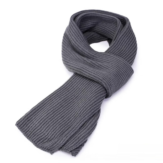 Hengyuanxiang knitted scarf for middle-aged and elderly people to keep warm in winter men's black scarf for the elderly grandpa dad's birthday neck protector winter for women black