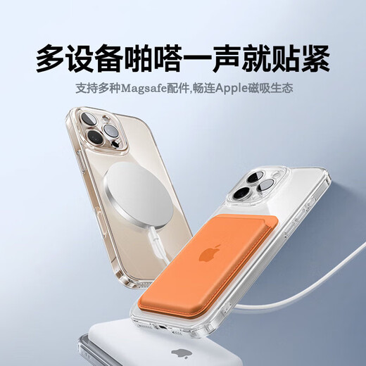 Xuanhuang [feines Lochlinsen voll inklusive | Super starker Airbag-Anti-Fall] Geeignet für Apple 16promax Mobiltelefon Hülle iPhone16pro Schutzfall Magnetisch absorbiert transparente Anti-Fall-Silikonwärme-Ablöste [iPhone16promax] Senden