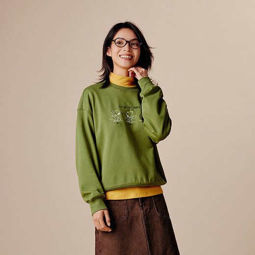 Semir Snoopy series sweatshirt for women, cartoon dropped shoulders, loose clothes, personalized autumn design pattern 101524116009