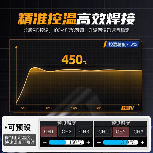 FNIRSI 100W smart electric soldering iron portable constant temperature HS-02A + mobile workbench + full set of soldering iron tips