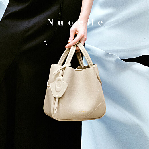 纽芝兰莫奈花篮手提斜挎包新款感菜篮子水桶包2025 糯米杏(经典款)