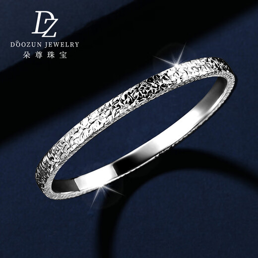 Duozun pt950 platinum bracelet for women crushed ice solid platinum bracelet perfect round new style birthday gift for girlfriend 30g inner diameter 53mm width about 5mm platinum 950