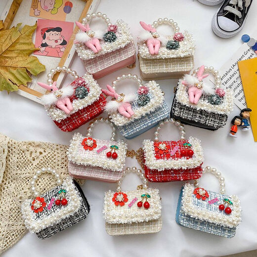 Disney's fashionable princess handbag Internet celebrity little girl mini versatile crossbody bag children's small fragrance style bag 2025 new model 9756 white flowers and red
