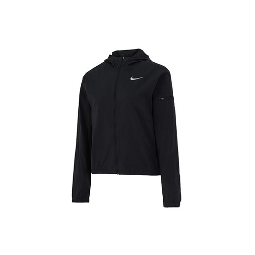 Nike (NIKE) ImpossibleLight Small Label, однотонная спортивная тонкая куртка с капюшоном для бега, женская, черный, черный, XS
