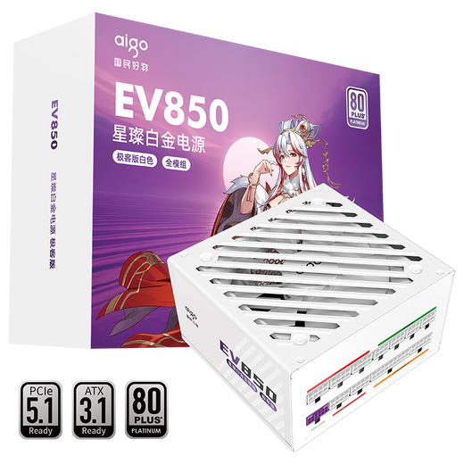 Patriot Star Can EV 850W 1000W alimentation platine module complet version geek ATX3.1 ordinateur de bureau hôte alimentation e-sports jeu blanc EV850W version geek platine module complet blanc ATX3.1