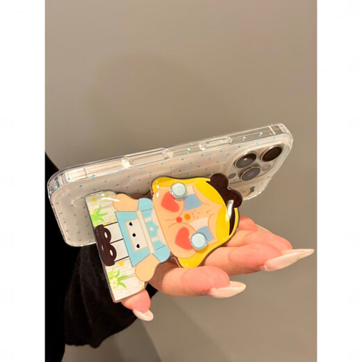 Jisma Japanese and Korean cute ins polka dot blue skirt crying baby flip mirror suitable for 16promax new 15pro Apple phone case 14pro double layer 13 all-inclusive 11 anti-fall 12 soft plu polka dot blue skirt crying baby shell + mirror stand iPhone 16 pro