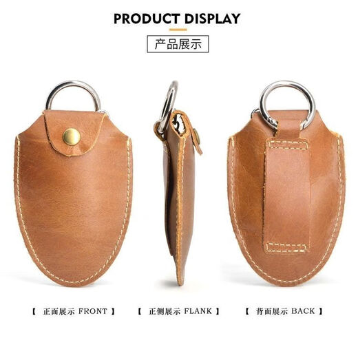 Kabena Small Round Elephant Car Bag Bag Men's First First Capeta Caquero Bolsa de la llave de la llave de la llave Billetera Carril colgante Bag Key Retro Oily Brown