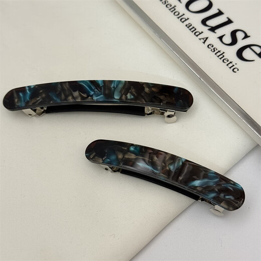 Korean style acetic acid full clip ponytail clip large one-word clip spring clip textured hairpin back head hair accessories headdress for women small size