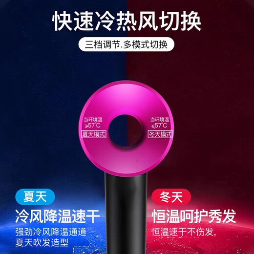 Xiaomi Baby Series Leafless High-Speed Hair Dryer National 3C Certification丨4.5 Billion Negative Ions for Hair Care Household Electric Dryer Quiet and Quick-Drying High Power Hair Care Gift Rose Red 4.5 Billion Moisturizing Negative Ions Single Nozzle - Nourishing Hair Care 2025 New Top Version 1.8 Meter Cable Long Gift Box
