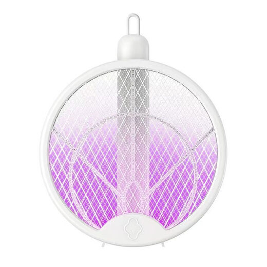 Midea's high-efficiency folding electric mosquito swatter, household handheld rechargeable mosquito killer and adsorption, three-in-one rechargeable mosquito killer lamp, lithium battery, white, large mesh surface with built-in mosquito trap lamp, three-type mosquito killer, general model 600M, foldable model, extra large mesh surface, handheld