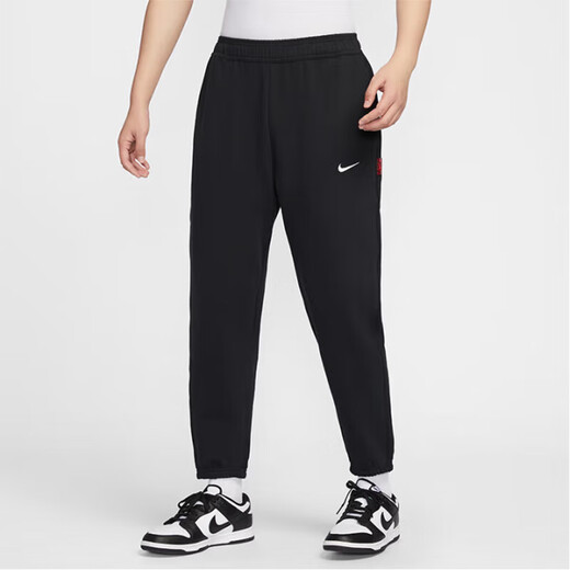NIKE Men's Sports Pants Spring and Autumn Knitted Leggings Casual Pants Loose and Simple IB5806-010 Black M
