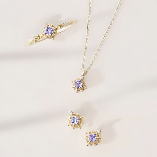 Shien <Purple Light> Natural Tanzanite S925 Sterling Silver Necklace for Women Light Luxurious Temperament Simple Clavicle Chain as a Gift S925 Sterling Silver Tanzanite Necklace