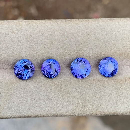 Chili Natural Tanzanite Bare Stone Round Ring Surface Round 7 Blue Purple No Burning Can Be Made into Rings Pendants Earrings Bracelets, etc. 16#1.17ct