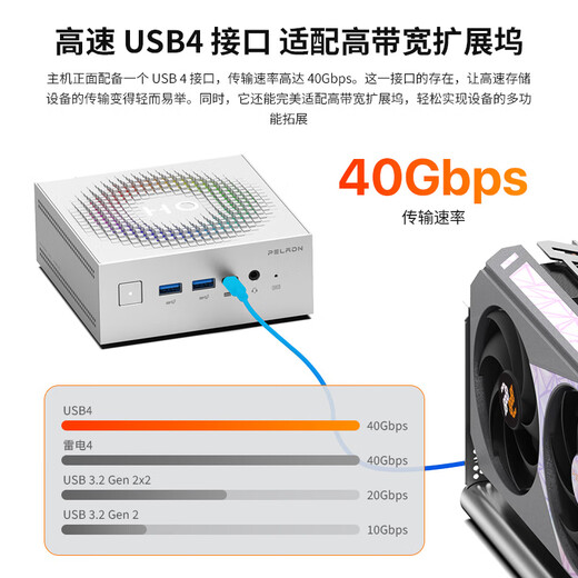 Panlei National Subsidy 20% New Product Mini Intel Core Ultra7 155H Mini Host Barebone High-Performance AI PC Game Office Design High-Performance Computer