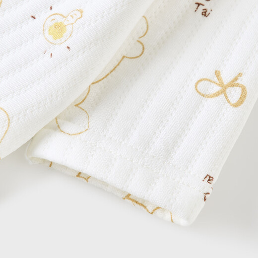 Tongtai (TONGTAI) baby jumpsuit autumn and winter pure cotton warm newborn clothes baby butterfly romper yellow 66cm