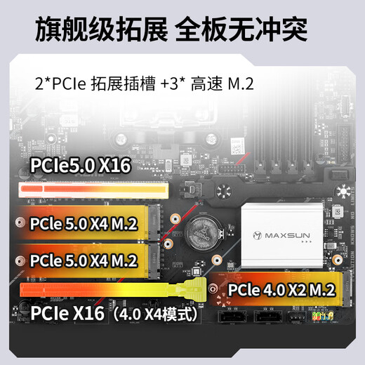 MAXSUN Terminator B850M PRO DARK WIFI материнская плата DDR5 CPU AMD 9800X3D/9700X/9600X/7800X3D (интерфейс AMD B850/AM5)