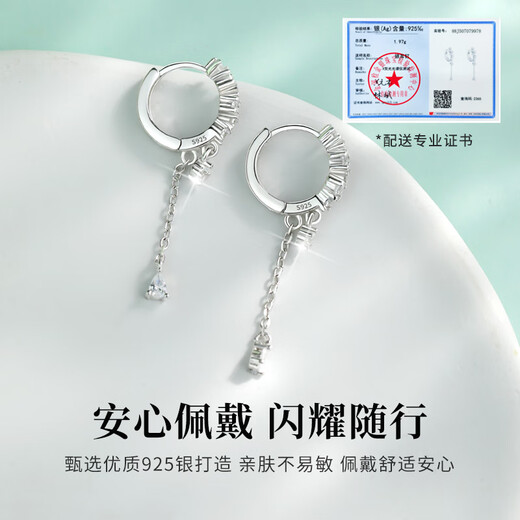 Manhe S925 Silver Earrings Women's Earrings Tassel Earrings Women's 2025 New Earrings Earrings Birthday Gifts for Girlfriends