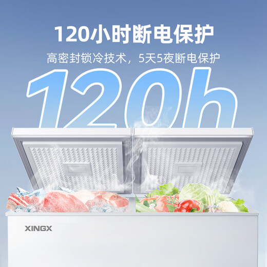 Xingx (XINGX) 315L dual-temperature double-box freezer, large freezer and small refrigeration, horizontal refrigerator, large-capacity top-opening freezer BCD-315JE national subsidy