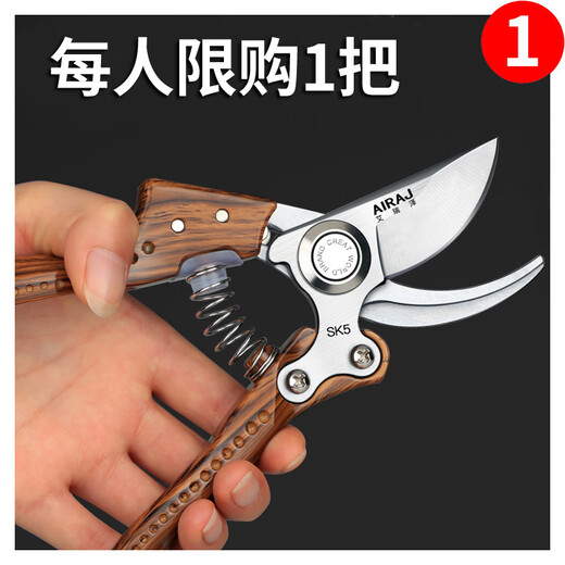 Arrizo flower scissors, gardening scissors, pruning shears, branch scissors, scissors, fruit tree picking, tea and fruit artifacts, labor-saving metal handle type (SK5 steel blade)
