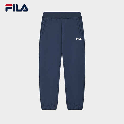 FILA men's and women's couple's trousers 26 spring new casual sweatpants loose sports straight pants New Year's trousers cuffed trousers without velvet dark elegant blue-DB L