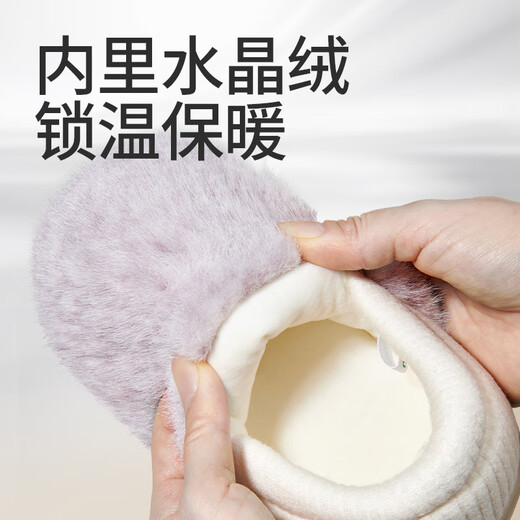 Shepherd children's cotton slippers 25 winter plus velvet to keep warm parent-child home shoes thick sole bag heel cotton shoes Oatmeal 180