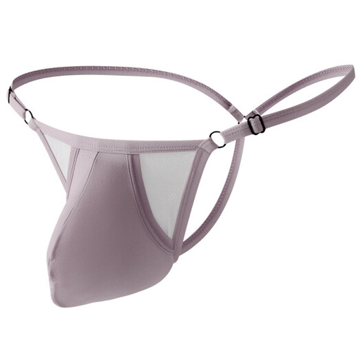 Men's thong sexy underwear men's ice silk breathable no-take-off large bag adjustable fitness muscle male 0 black L /XL (suitable for weight 70-90kg)