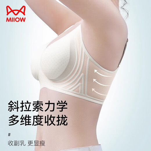 Catman 10A antibacterial summer thin markless underwear for women's ice silk no-ring bra gathering and preventing sagging sexy bra L